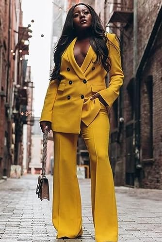 Women's 3x2 Double Breasted Suit Vintage Shawl Lapel for Party Shopping Jacket & Pants3