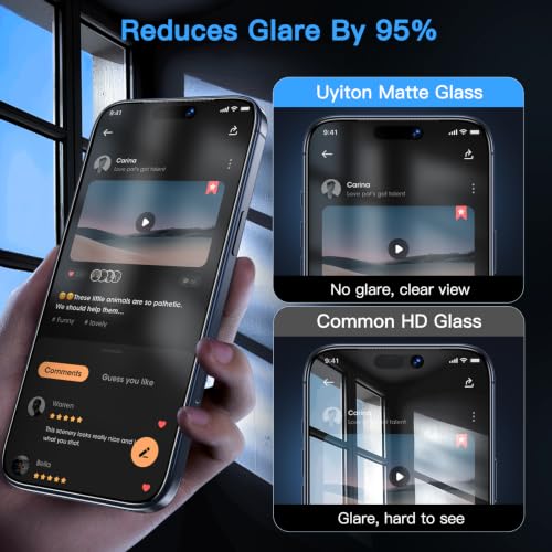 Image of Uyiton for iPhone 17 Pro Matte Privacy Screen Protector - 2 Pack