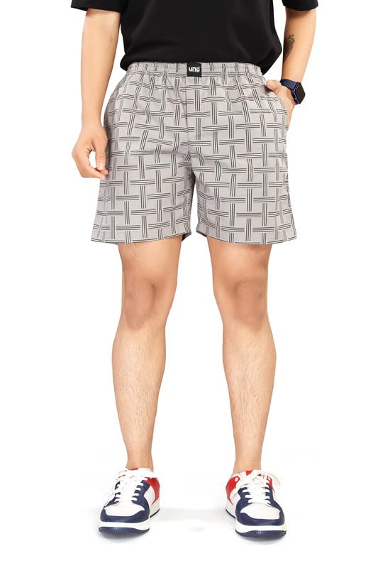 Image of UNOseven Shorts for Boys - 100% Cotton Printed with Side Pockets - Available from Size 7 Years to XL