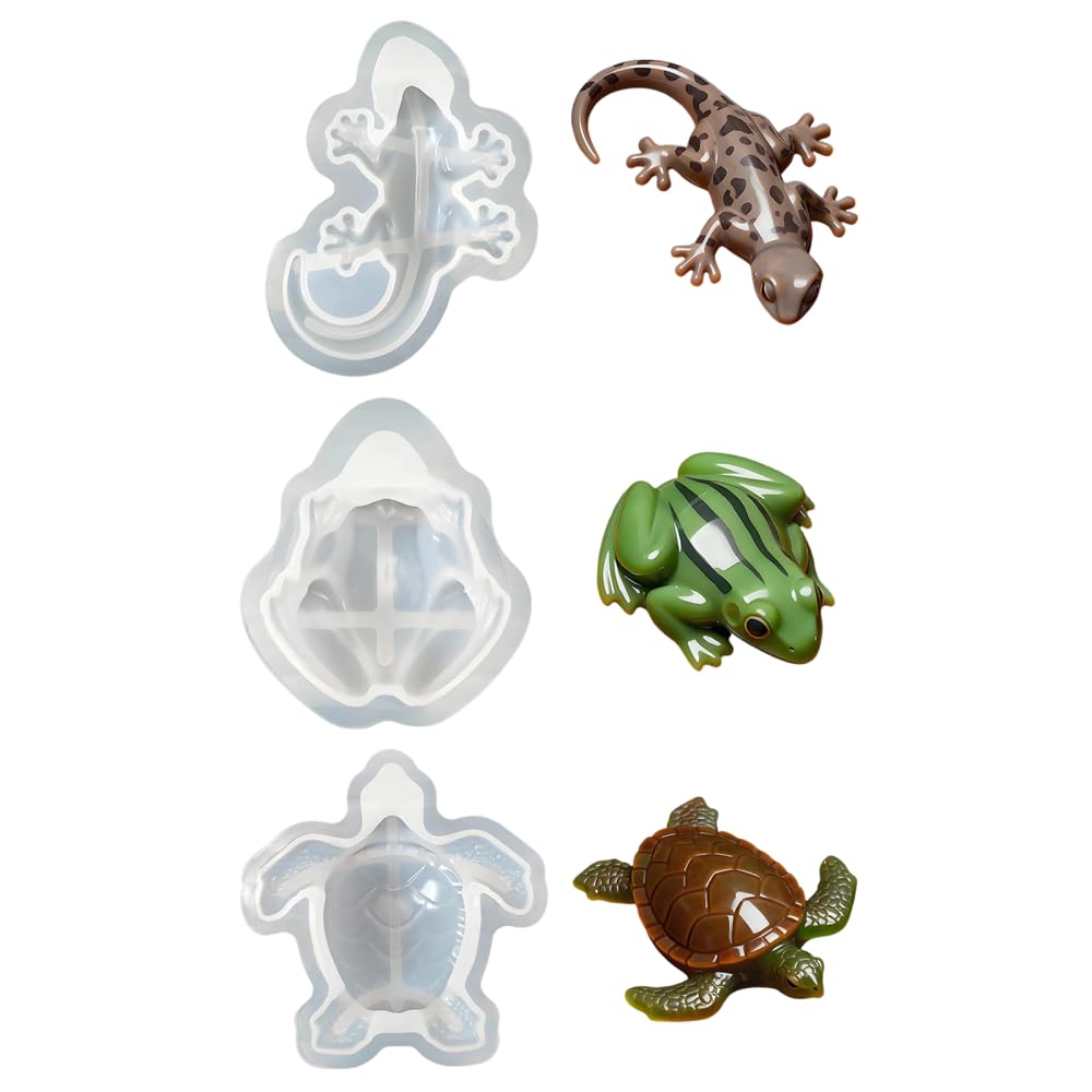 Molde de resina de tortuga, 2/3 piezas 3D de rana, lagarto, tortuga, moldes de silicona para velas temáticas del océano, luces nocturnas, manualidades, decoración del hogar