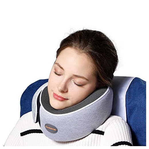 ComfoArray Travel Pillow, Neck Pillow with Head Support Design, Travel Pillow for Airplanes, 100% Memory Foam, Adjustable According to Neck Size. A Whole Travel kit.