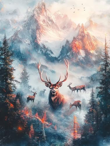 Diamond Painting Adulte Montagne enneigée Kit 5D Broderie 90x120cm
