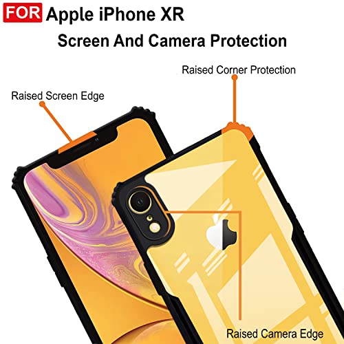 Image of Zapcase Back Case Cover for iPhone XR | Compatible for iPhone XR Back Cover | 360 Degree Hybrid Protection Back Cover | Clear Case with Camera Protection | (TPU + PC | Matte Black)