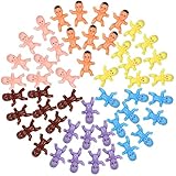 FOIMAS 60pcs Mini Plastic Babies,1 Inch Colorful Tiny Baby Dolls for Baby Shower Ice Cube Game Craft Mardi Gras Decoration Supply