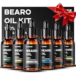 Beard Oil Set – 6 Unique Scents, All-Natural Ingredients for a Healthy, Nourished Beard, Idea Gift for Men Birthdays, Father’s Day & Christmas.