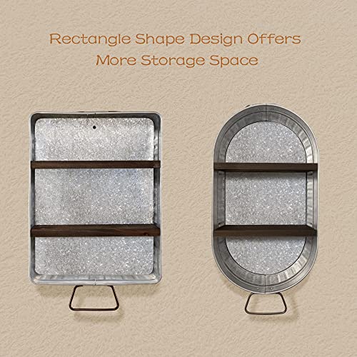 Woodexpe Galvanized Metal Wash Tub With Shelves Rustic Bathroom Decor Rustic Farmhouse Bathroom Shelf #TOP3