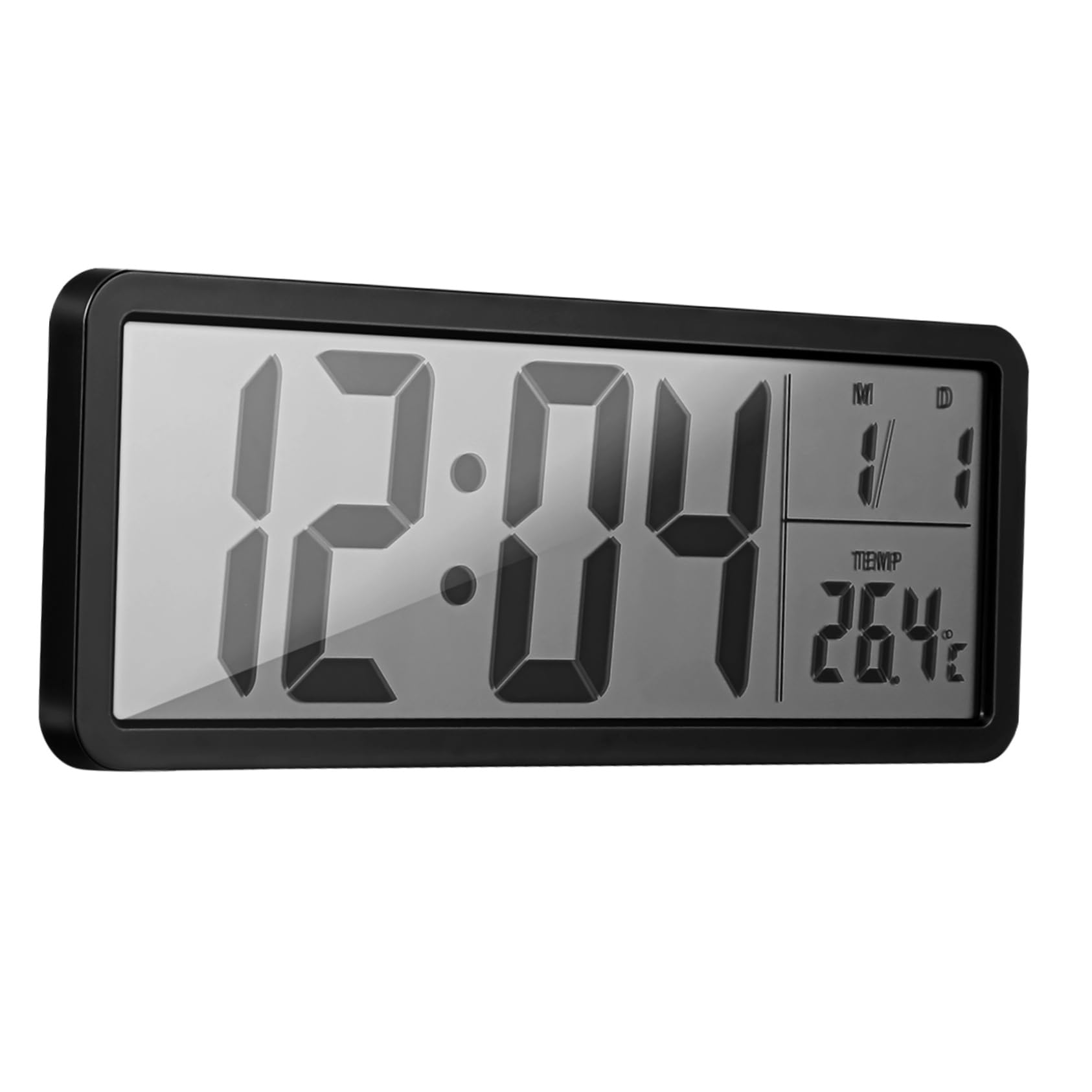 Zerodeko Reloj Digital de Pared con Pantalla LED Fecha y Temperatura Sin Batería Diseño Moderno para Dormitorio Oficina y Hogar Monitor de Integrado