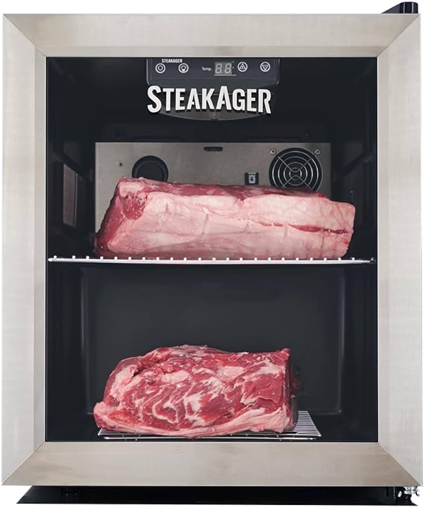 PRO 20 Starter Pack - Home Beef Dry Aging Refrigerator, Enjoy Dry-Aged Steak Perfection at Home, Black and Stainless Steel with 20Lbs Capacity