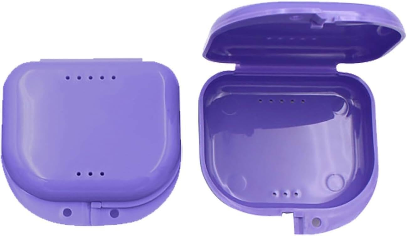 Box Case False Teeth Appliance ntaer Stoge Boxes Dentu Retaer And Denture Cleang Purple