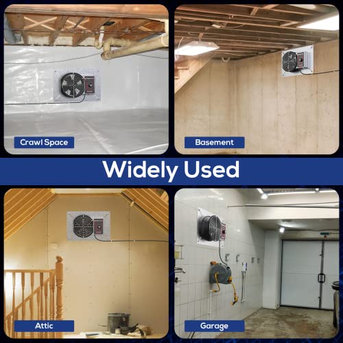 Abestorm 260Cfm Crawlspace Ventilation Fan, Ip-55 Rated 6.7 Inch Crawl Space Vent Fan With Humidistat & Thermostat, Ventilator With Isolation Mesh For Crawlspace, Basement, Garage, Attic, Exhaust #TOP5