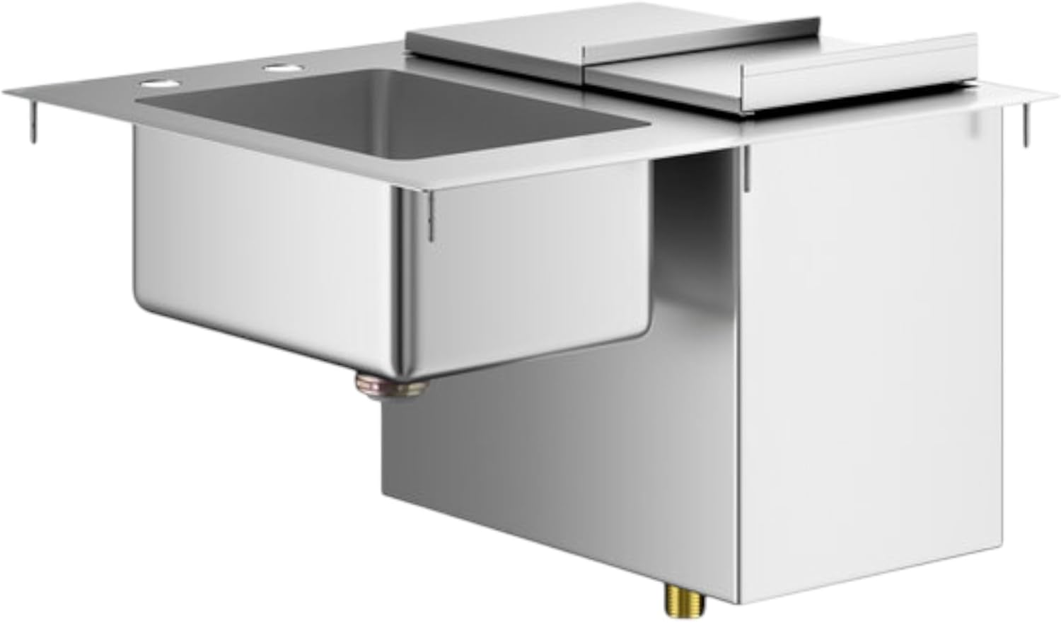 21" x 18" Stainless Steel Drop-In Hand Sink with Ice Bin Utility Sink Fregadero De Cocina Bar Sink Wash Sink Deep Sink Handwash Sink Slop Sink