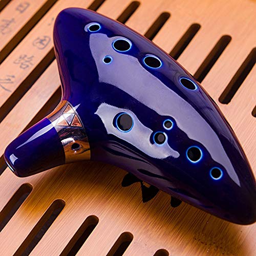 Image of amiciSound 12 Hole Ocarina Alto C Key Flute Folk Musical Instrument with Ceramic Hand Shaped Mount and Music Sheet(Ocarina for Beginners)