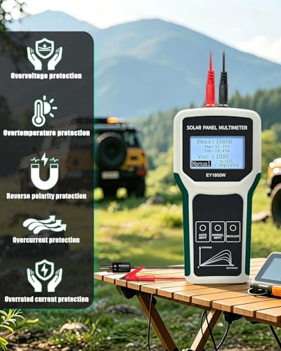 SURLABA Fotowoltaiczny tester paneli słonecznych, 1800 W, panel słoneczny MPPT multimetr XFDE-T9-EY1800W