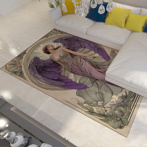 Tapis antidérapant lavable à la machine motif vintage fleurs - 2