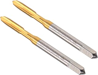 CoCud Spiral Point Taps, Metric M3.5 x 0.6 Thread, Titanium Coated High Speed Steel 6542 Screw Milling Threading Tap - (Applications: for Tapping Drilling Machine), 2-Pieces