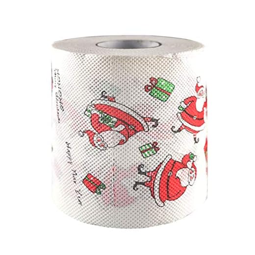 Toyvian 3 Rouleaux Papier Hygiénique Papier Toilette avec Motif de Père Noël Decoration Noel Chambre Salle de Bain