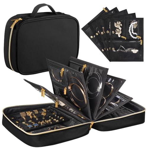 Travel Jewelry Case Organizer for Women, Jewelry Storage Book wit...