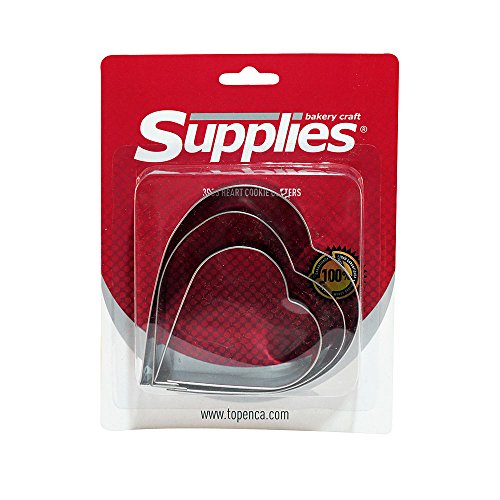 4" Cookie Cutter Heart Shape Set Of 3 Pieces Aluminum Silver By Topenca Supplies #TOP1