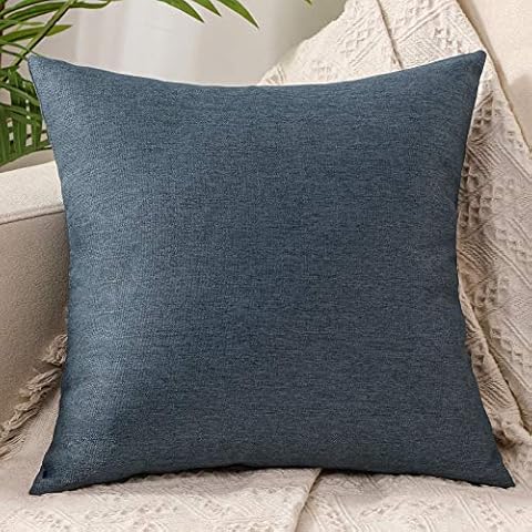 ZebraSmile Decorative Throw Pillow Covers Soft Touch Small Cushion Covers for Sofa Couch Bedroom Car Rest 16"X 16" Dark Blue Cover