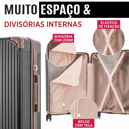 Mala de Viagem Palazzio Rígida 360° Santino M - APLV191M (Preto)