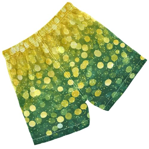 Pigsaly Boys Swim Trunks Lemon Yellow Green Gradient Flashing Gold Glitter Boys Board Shorts Swimsuit Swimwear 2T2