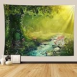 Material:Green Forest Tapestry Wall Hanging Está Hecho De Tela De Poliéster,Suave,Cómodo,Indecolorable,Ligero Y Duradero,FÁCIL DE COLGAR.Los Tapices Son Lo Suficientemente Grandes Como Para Tomar Fotos O Como Arte De Pared.