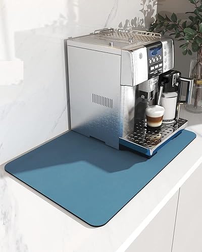 Miniatura 1 de Tapete de secado de platos de piedra para encimera de cocina, tapete de fregadero de cocina, ultra absorbente, de secado rápido, antideslizante,