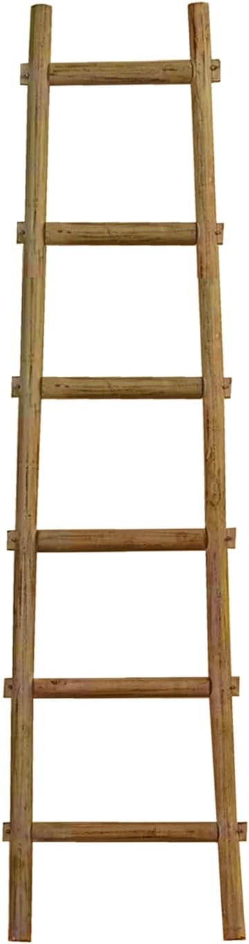 Decorative Wooden Ladder Accent Piece for Blankets & Towels Brown