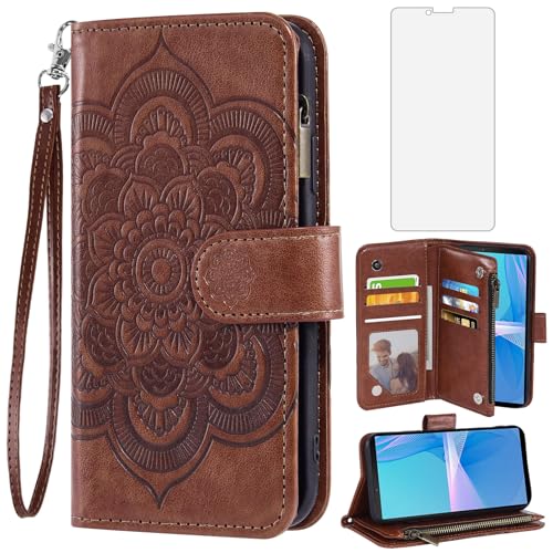 Accessoires Sony Xperia 10 III 5G avec Étui Portefeuille et Protège-Écran Fleur