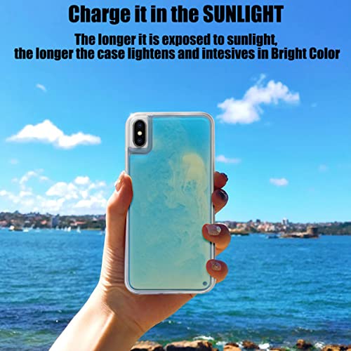 Losin Fluorescent Case Compatible With Iphone X/Iphone Xs Case Luxury Glow In The Darkness Noctiluncent Liquid Luminous Sand Hard Pc + Soft Tpu Fluorescent Case #TOP6