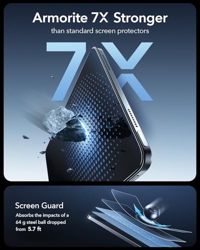 Image of ESR 2 Pack Armorite Full Screen Protector for iPad Air 11 Inch M4 /M3 /M2 (8th /7th /6th Generation, 2026 /2025 /2024), 9H Hardness Tempered Glass Screen Guard With Ultrafit Tray, Military Grade, HD Clarity