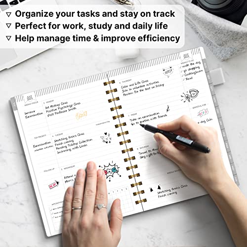 Allgod 2023-2024 Planner Weekly & Monthly Agenda Book Yearly Calendar Planning To Do List Notebook, Jul 2023- Jun 2024 With Monthly Tabs, Inner Pocket,Waterproof Cover,Pen Loop,Spiral Bound (Black&Gray, A5) #TOP1