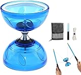 ZMCVOE Diabolo Roulement à Billes, Diabolo Roulement à Billes Lumière avec Corde de 10 M, Ensemble de Jonglage à Roulements à Billes pour Débutants et Professionnels (Bleu)