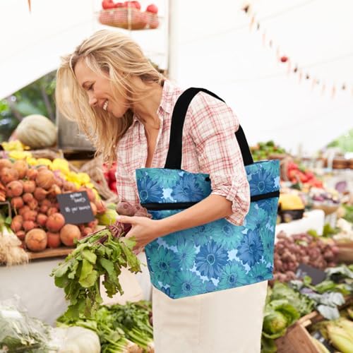 Vielseitiger 2-in-1 Einkaufstrolley, Klappbare Einkaufstasche mit Rollen, Klappbarer Einkaufswagen für Zuhause und Supermarkt, Maximale TragfäHigkeit 20kg – Bild 8