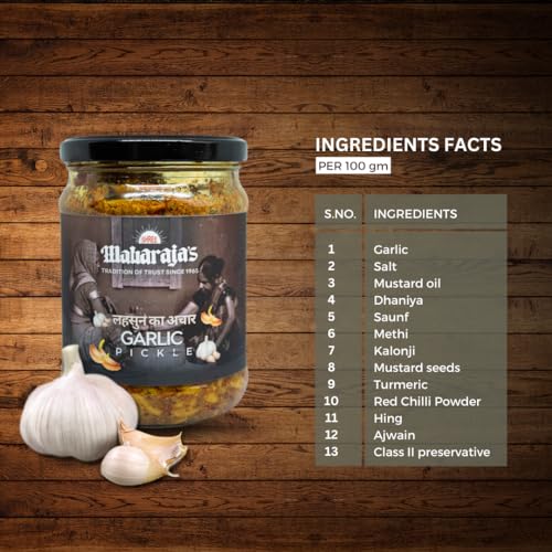 Image of Shree Maharaja's Banarasi Garlic Pickle in Mustard Oil (500gm)