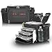 Meal Prep Insulated Lunch Bag - Isobag 6 Meal Thin Red Line - 4 Fully Insulated Compartment Meal Management System - Includes 12 Reusable BPA-Free Iso Containers, 3 Ice Packs & Padded Shoulder Strap