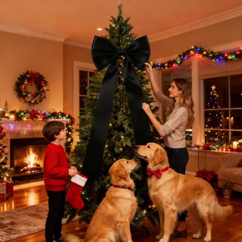 Cintas de Navidad extragrandes de tela para decorar el árbol y salones 3