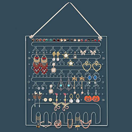 Subesty Earring Holder Organizer,150 Holes Acrylic Display Rack for Storage Earrings Necklace Bracelet Ring,Earring Wall Holder for Girl and Women