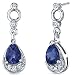 Simply Classy 2.00 Carats Created Blue Sapphire Dangle Earrings in Sterling Silver