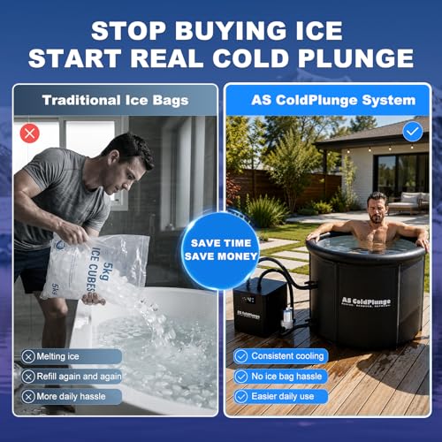 Image of AS ColdPlunge 1 /3HP Ice Bath Chiller & 100 Gal Cold Plunge Tub Bundle