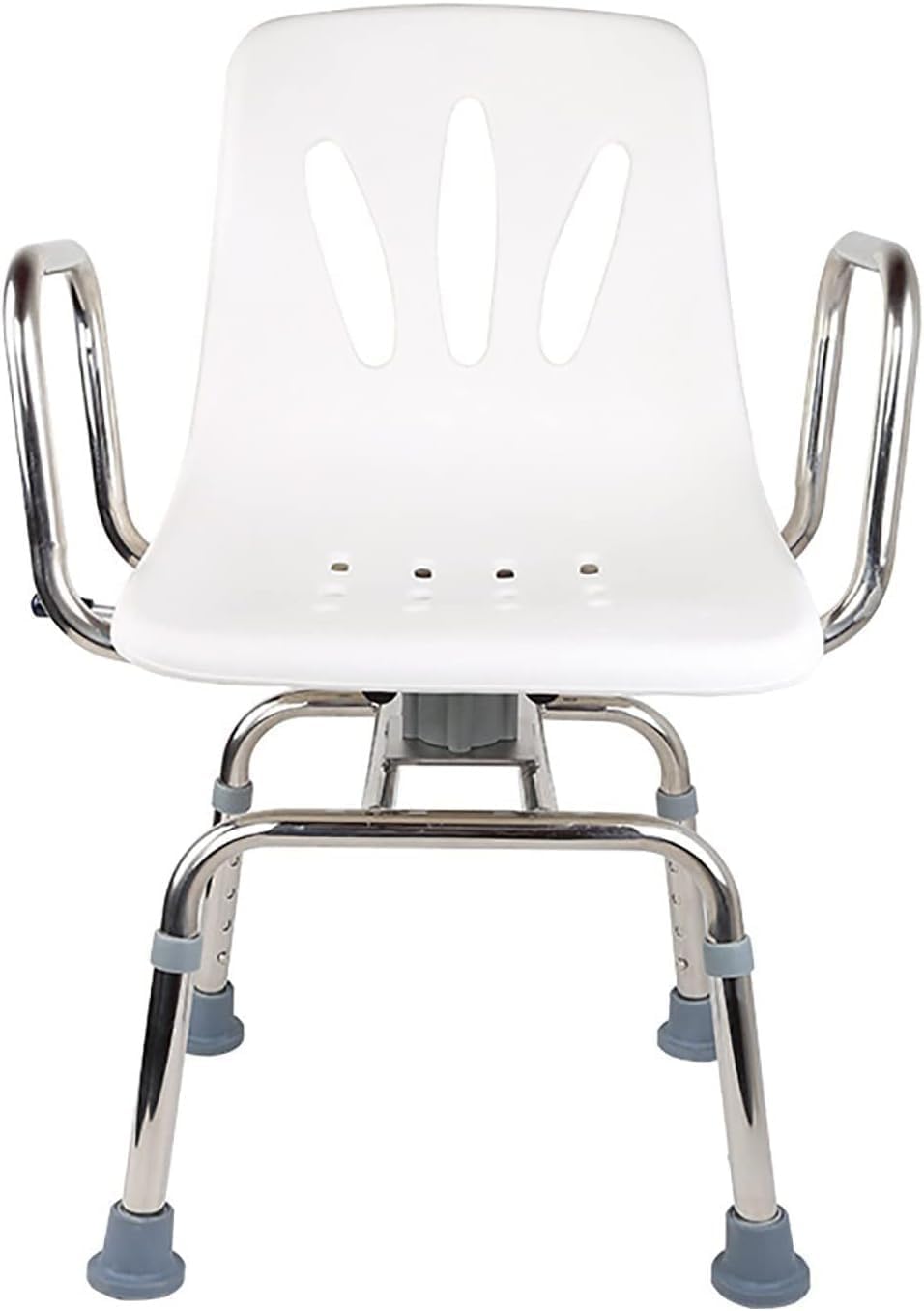 Silla de ducha giratoria para ancianos, taburete de baño ajustable en altura con reposabrazos y respaldo, asiento de bañera resistente de hasta 330 libras
