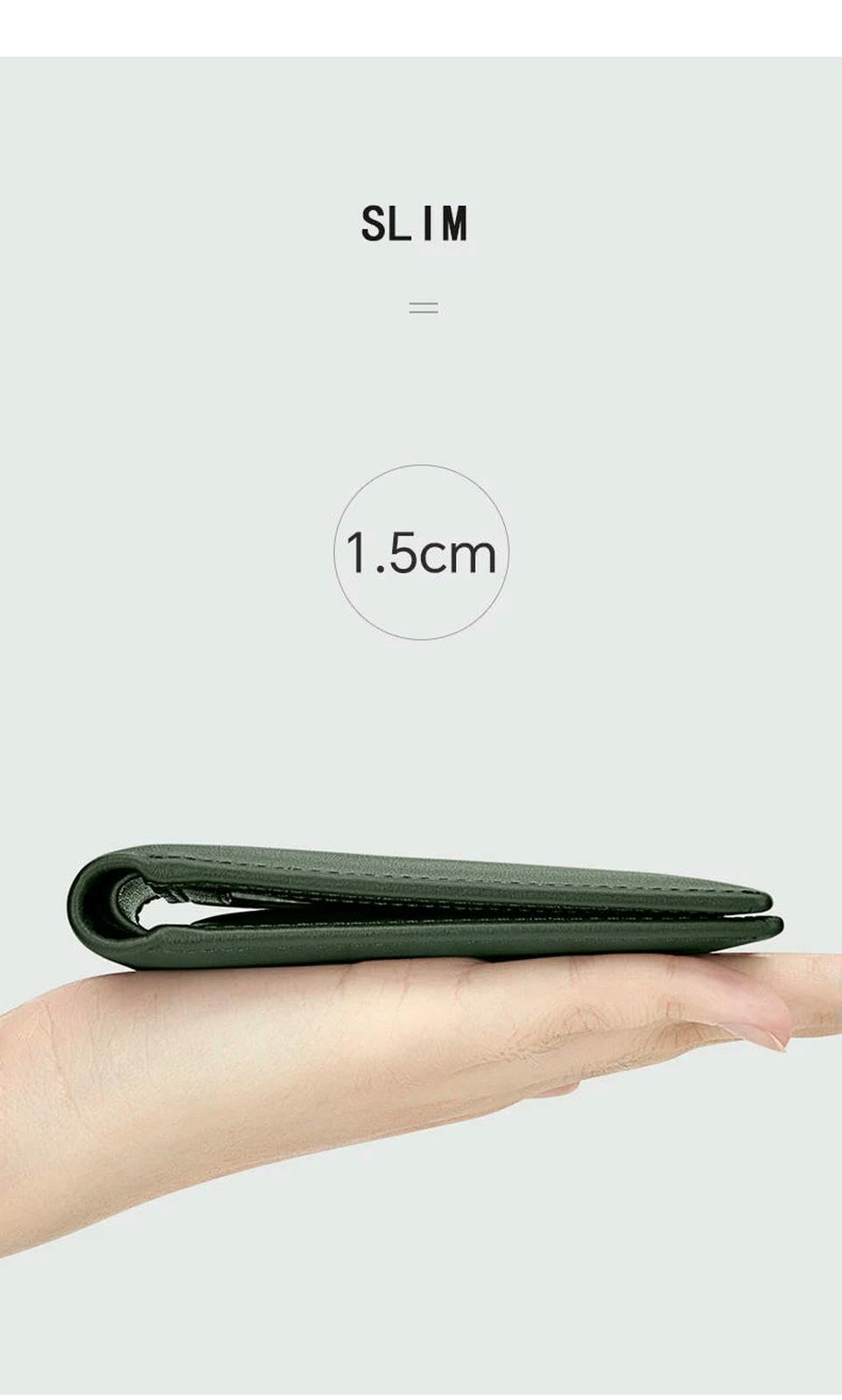 Męski portfel Slim Pocket uchwyt na karty krótki prosty zielony czarno-czarny