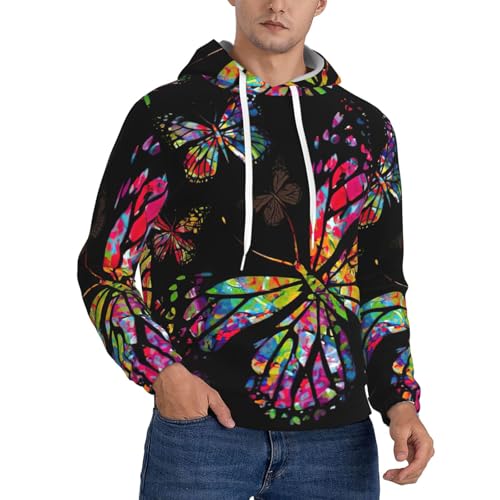 Sweat-shirt homme pour la salle de sport EdWal à motif papillon coloré