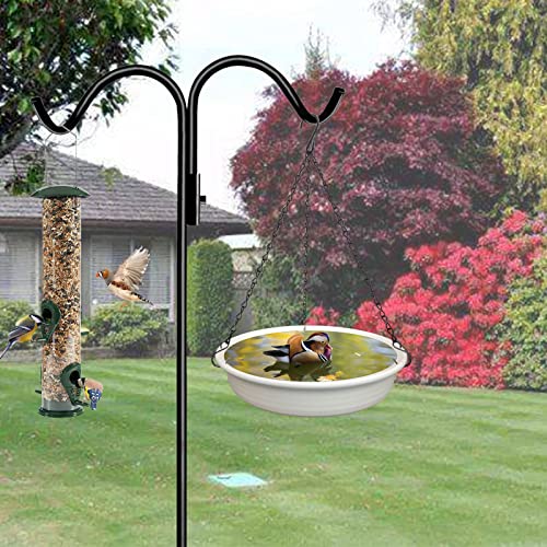 Neecong Hanging Bird Bath For Outdside, 12 Inch Diameter Bird Bath Tray,Made Of Pp Material With 15.7 Inch Rust-Proof Black Chain For Garden Yard Decoration(White) #TOP5