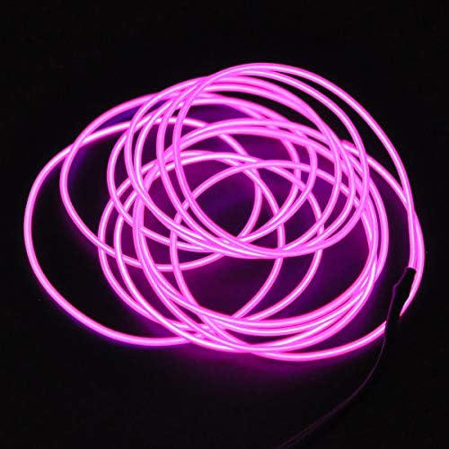 Songway EL Wire,Neon Rope Lights with Battery Pack,Glowing Strobing Flashing Electroluminescent Wire Cable for Halloween Cosplay Dress Christmas Carnival Party Festival Decoration (Pink, 3M)
