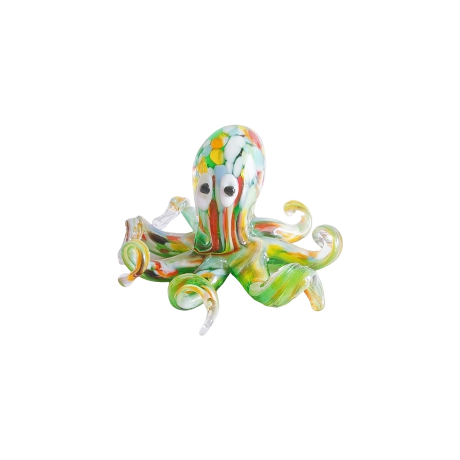 Zbiianxer Green Color Dots Artistic Vibrant Octopuses Miniature Sculpture Desk Shelf Decoration Great Present For Christmas Housewarming Parties Colorful Octopuses Miniature Gift