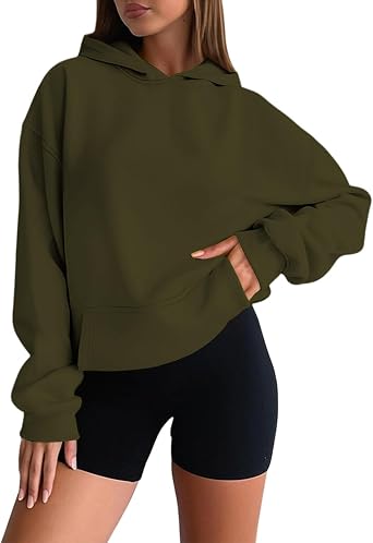 Franterd Oversized Sweatshirt for Women, Plus Size Hoodies for Women Trendy Long Sleeve Crewneck Sweatshirts Workout Shirts
