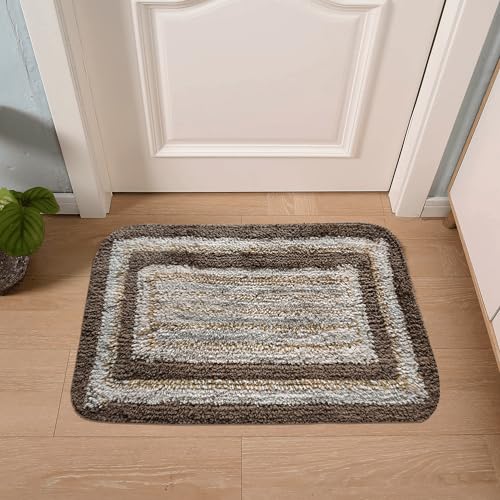 Image of Door Mats for Home | Door Mats for Home Entrance | Door Mat for Bathroom| Soft & Super Absorbent Mats for Shower | Washable, Non-Slip & Quick-Drying Mats (Pack of 2) (Multicolor 7)