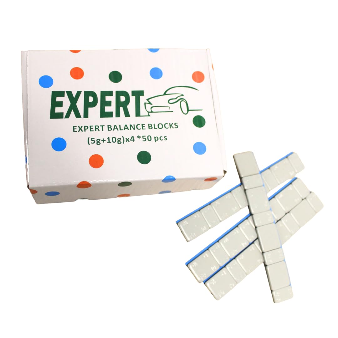 EXPERT 50 Pièces Pneus Barre Adhésive Masses D'Équilibrage, Blocs d'équilibrage pour Voiture - (5g + 10g) = 600g | Équilibrage Précis, Stabilité et Sécurité Optimale