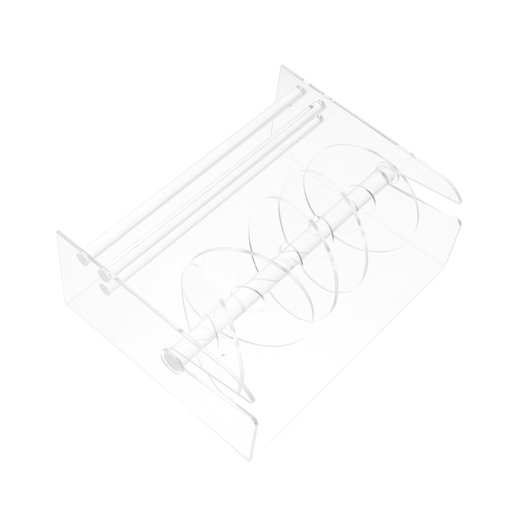 Dispenser Regolabile da Scrivania per Etichette in Acrilico 6 Dischi Organizzatore Etichette Resistente Supporto Porta Rotolo Adesivo per Ufficio e Scuola